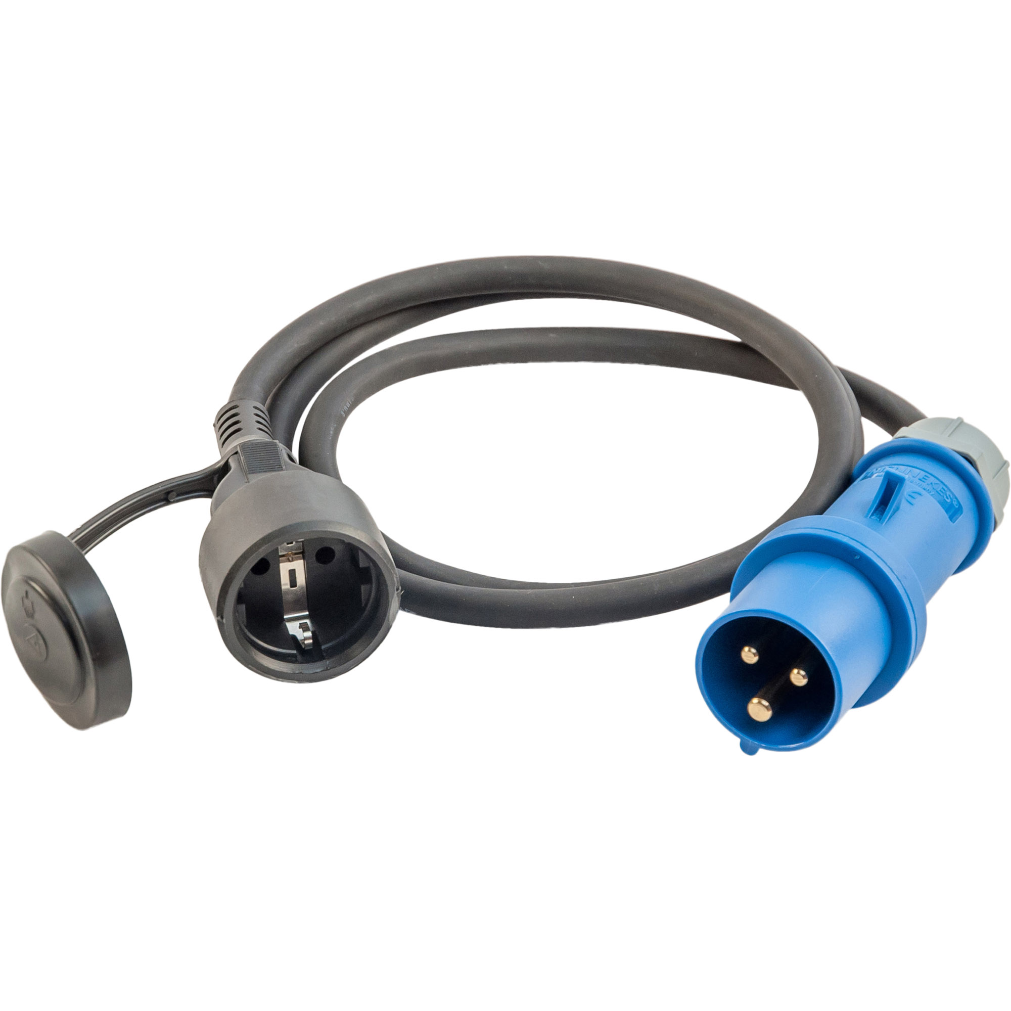 CEE-Adapterkabel, CEE-Stecker 3-pol. auf Schuko-Steckdose