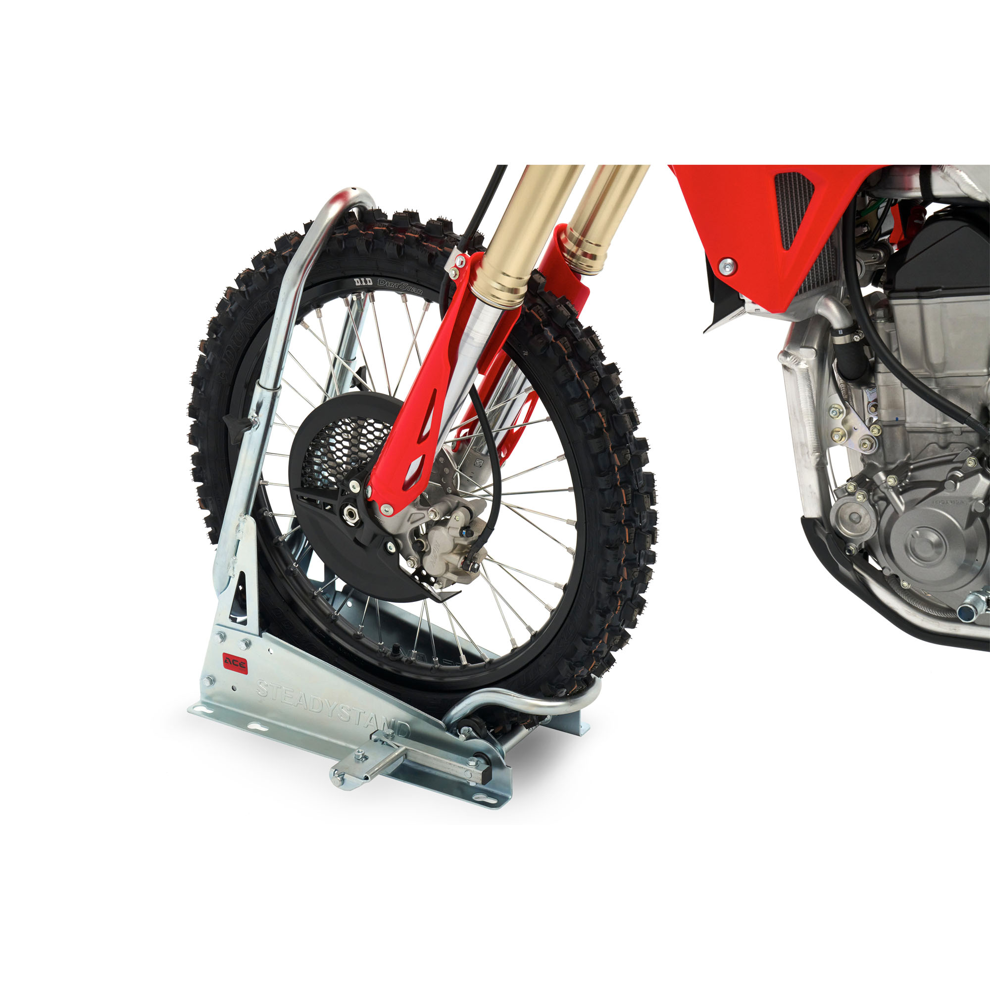 Kurze Motorradstandschiene mit Vorderradanschlag, ACEBIKES