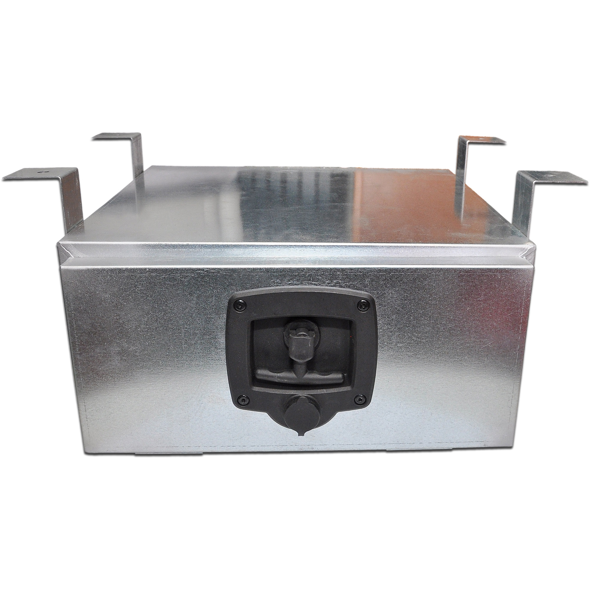 Staubox, verzinkt, mit Bügelhalter, B400 x T420 x H180 mm