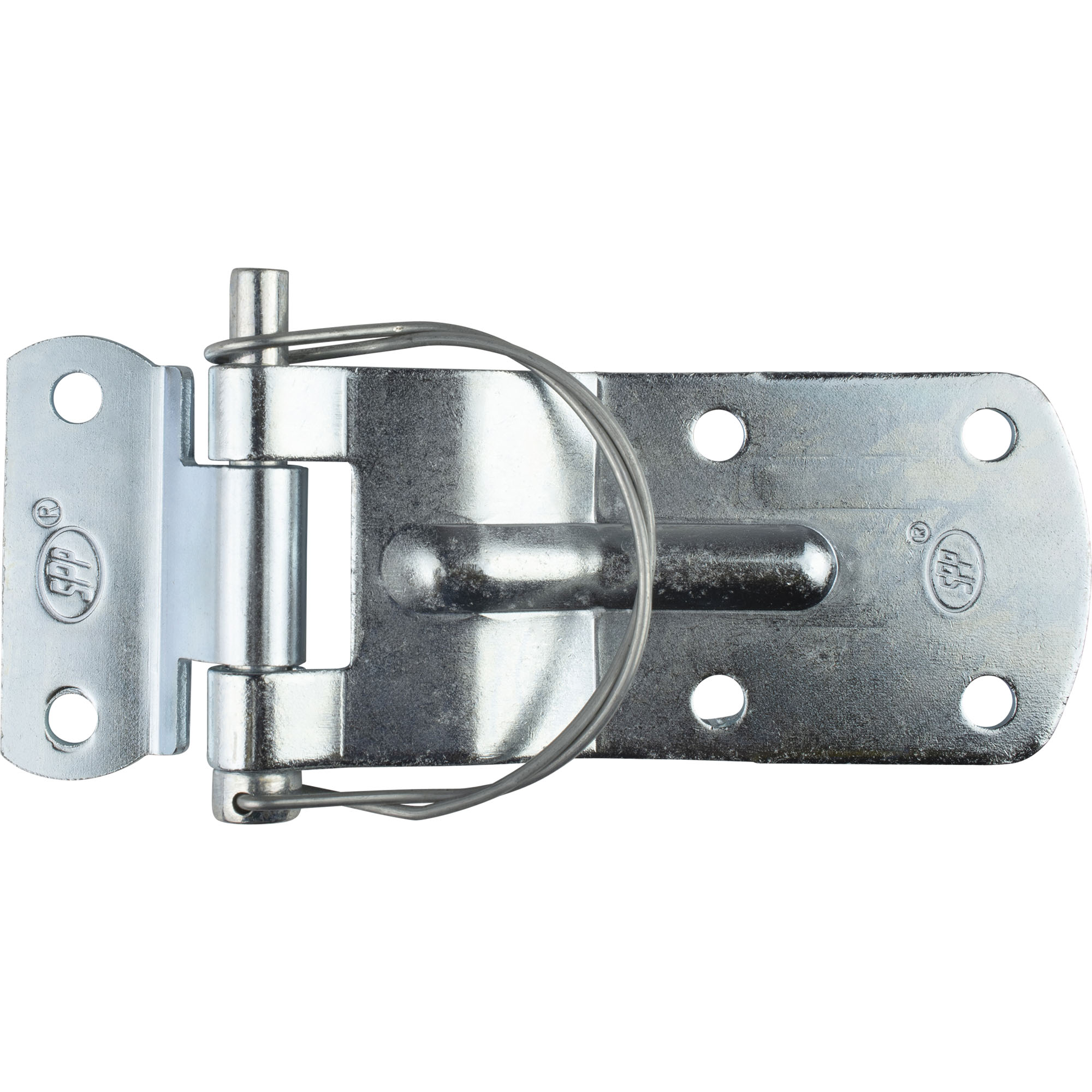 Scharnier Stahl verzinkt, gekröpft, Bolzen mit Fed