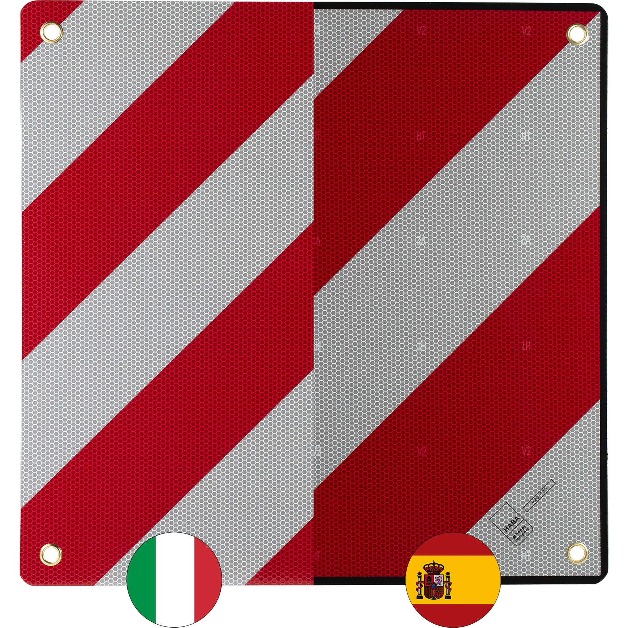 Warntafel für Italien/Spanien, 500 x 500 mm