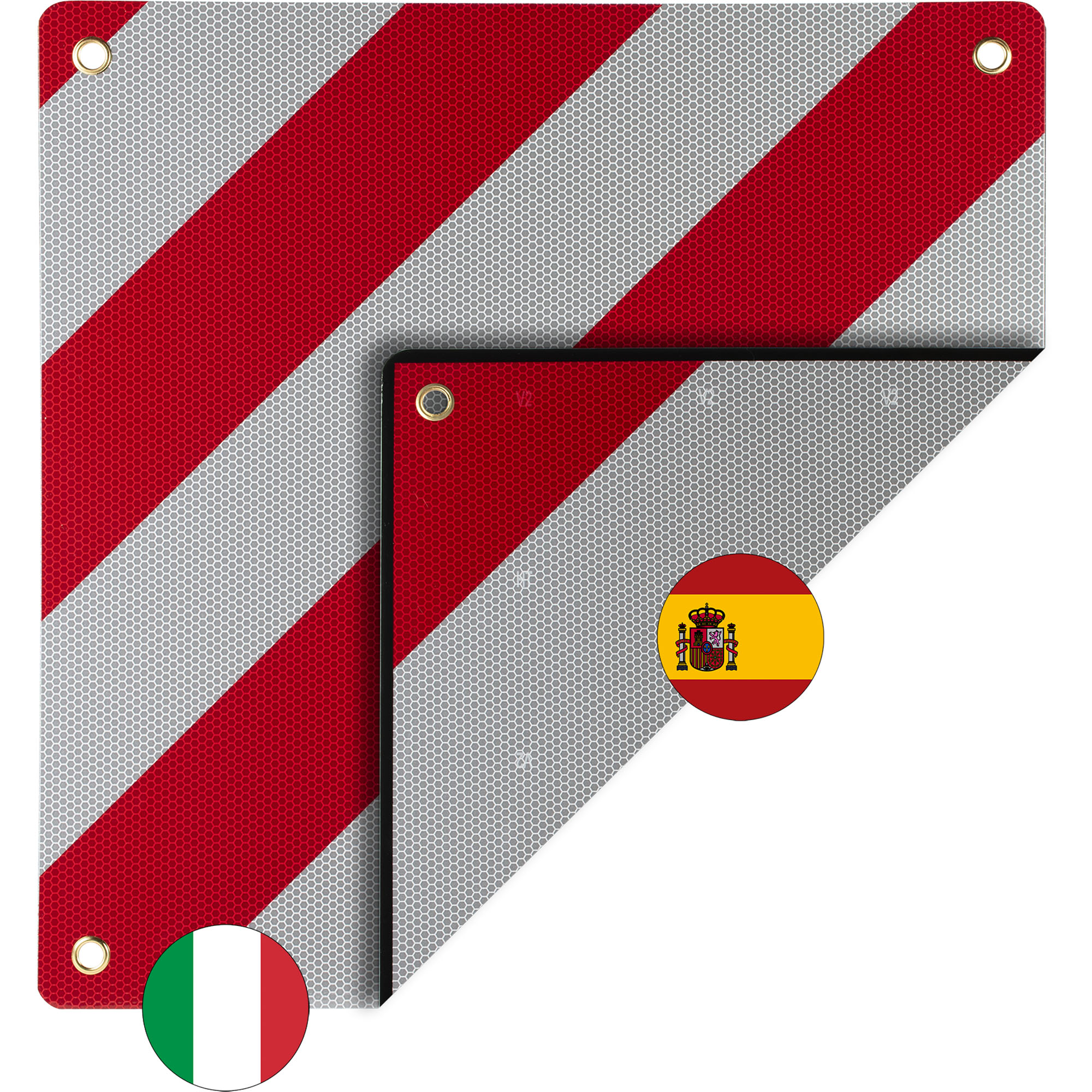 Warntafel für Italien/Spanien, 500 x 500 mm