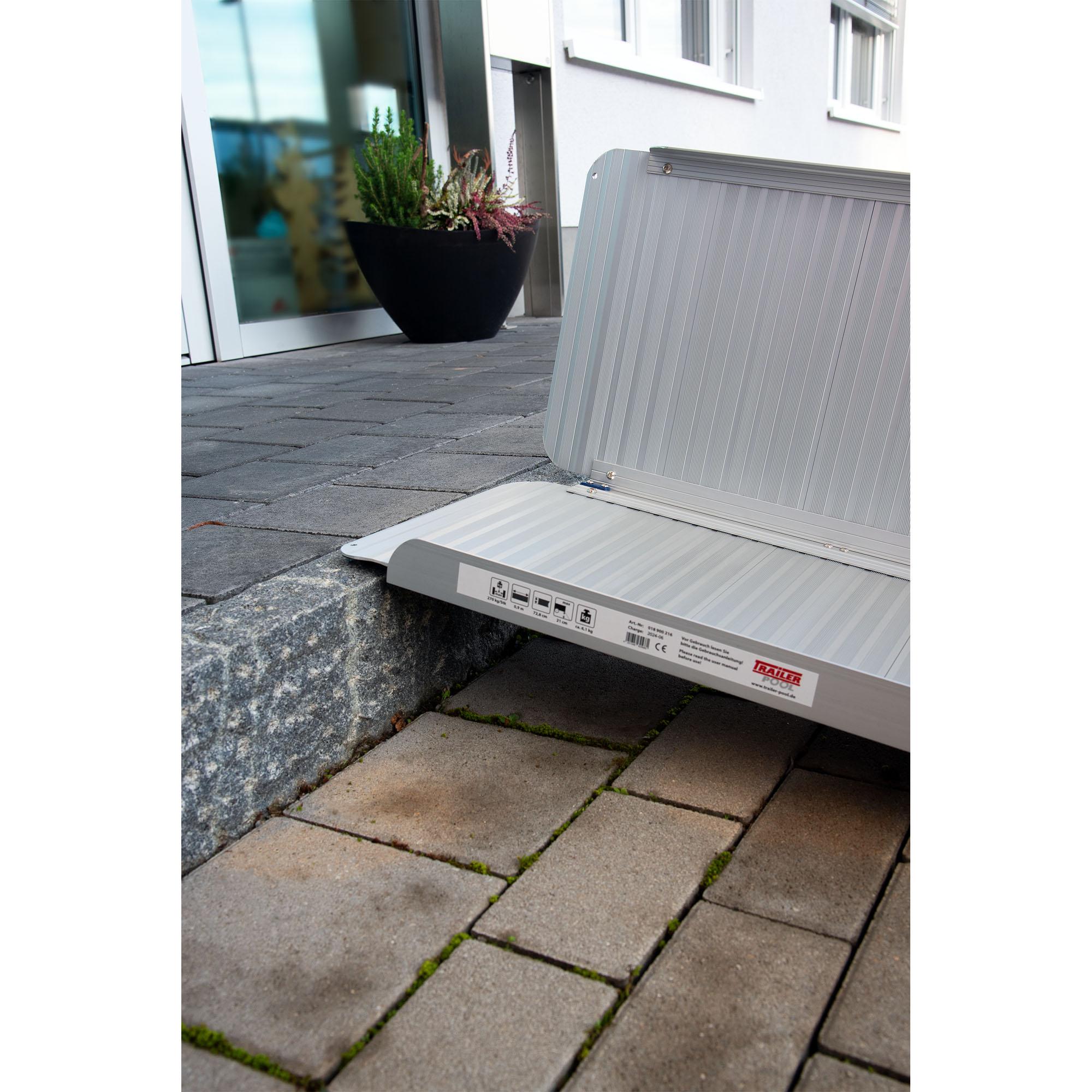 Verladerampe längs faltbar, Alu, Länge 900 mm, 270 kg