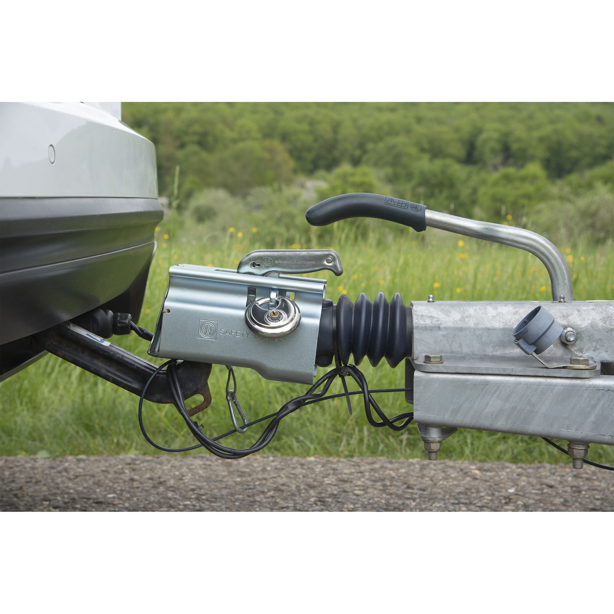 Kastenschloss, klappbar, für den an- und abgekoppelten Zustand